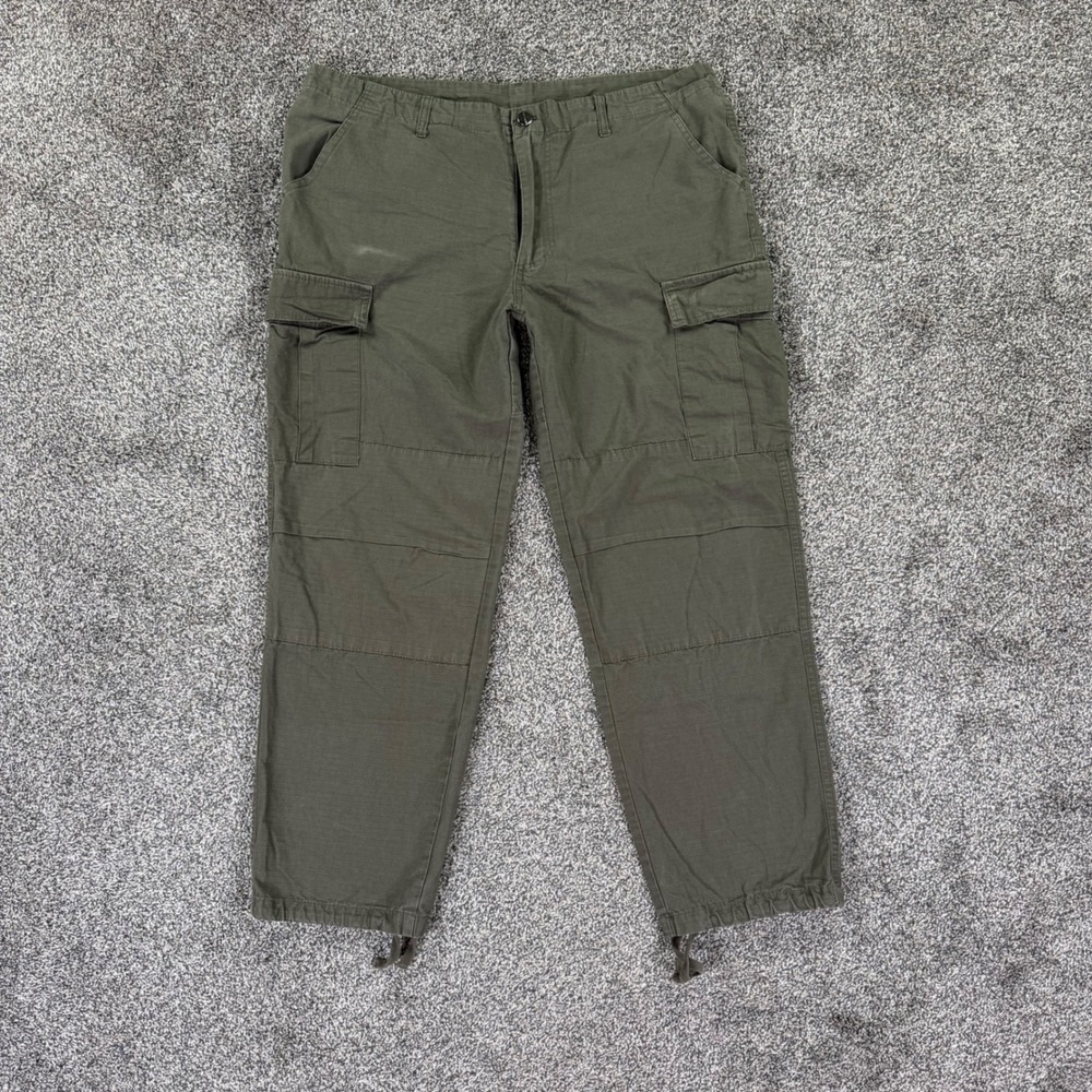 Carhartt WIP Cargo Pants Mens XL Olive Green Ripstop Utility Workwear Trousers
